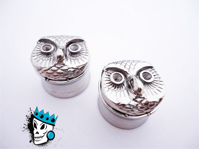 Owl Face Steel Plugs (7/16 inch - 5/8 inch)
