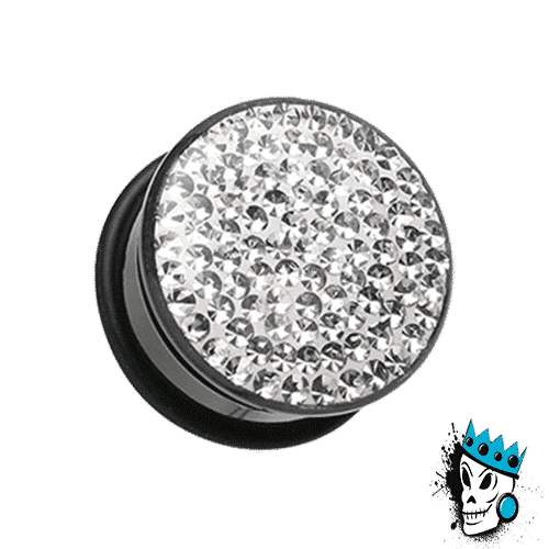 Clear Disco Ball Bling Plugs (6 gauge - 1 inch)
