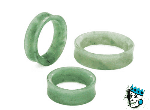 Green Aventurine Stone Tunnels (8 gauge - 2 1/2 inch)