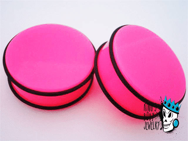 Pink Acrylic No Flare Plugs (1 1/8 inch - 2 inch)