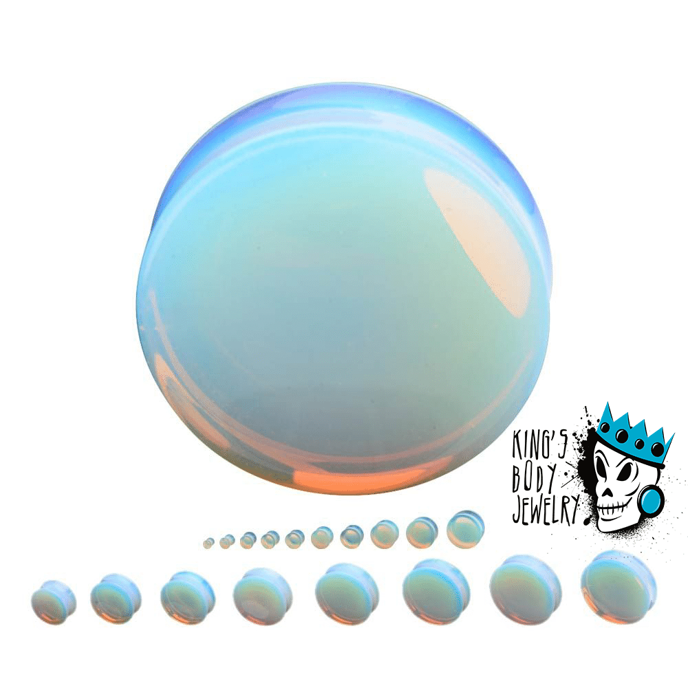 Opalite Double Flare Stone Plugs (8 gauge - 2 1/2 inch)