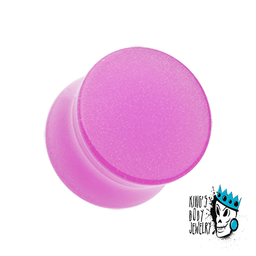 Purple Acrylic Glow in the Dark Double Flare Plugs (8 gauge - 1 inch)