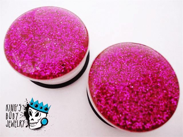 Purple Acrylic Sparkle Plugs (9/16 inch)