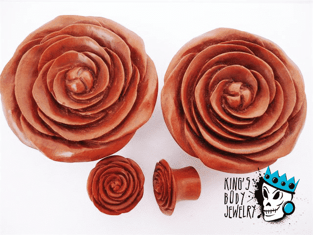 Sabo Wood Rosebud Flower Plugs (9/16 & 7/8 inch)
