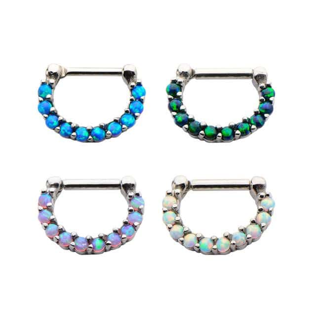 Jeweled Opal Septum Clicker (16 gauge - 14 gauge)