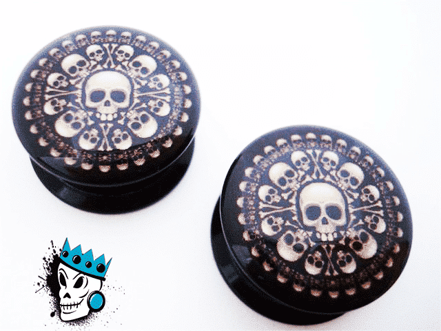 Skull and Bones Plugs (9/16 inch & 7/8 inch)