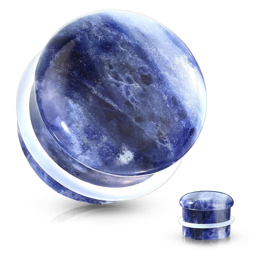 Sodalite Single Flare Stone Plugs (6 gauge - 5/8 inch)