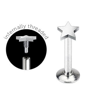 Star Labret Ring (16 gauge)
