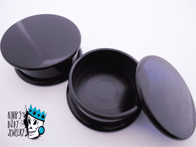 Black Acrylic Stash Plugs (6 gauge - 1 & 7/8 inch)