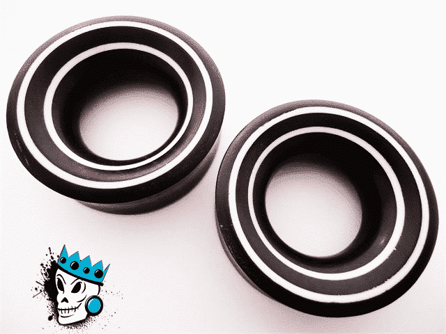 Ebony Tunnels w/ Double White Lines (12 mm, 21 mm)
