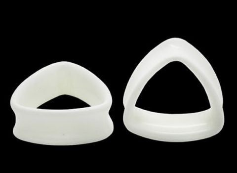 White Acrylic Triangle Eyelets (2 gauge - 1 inch)