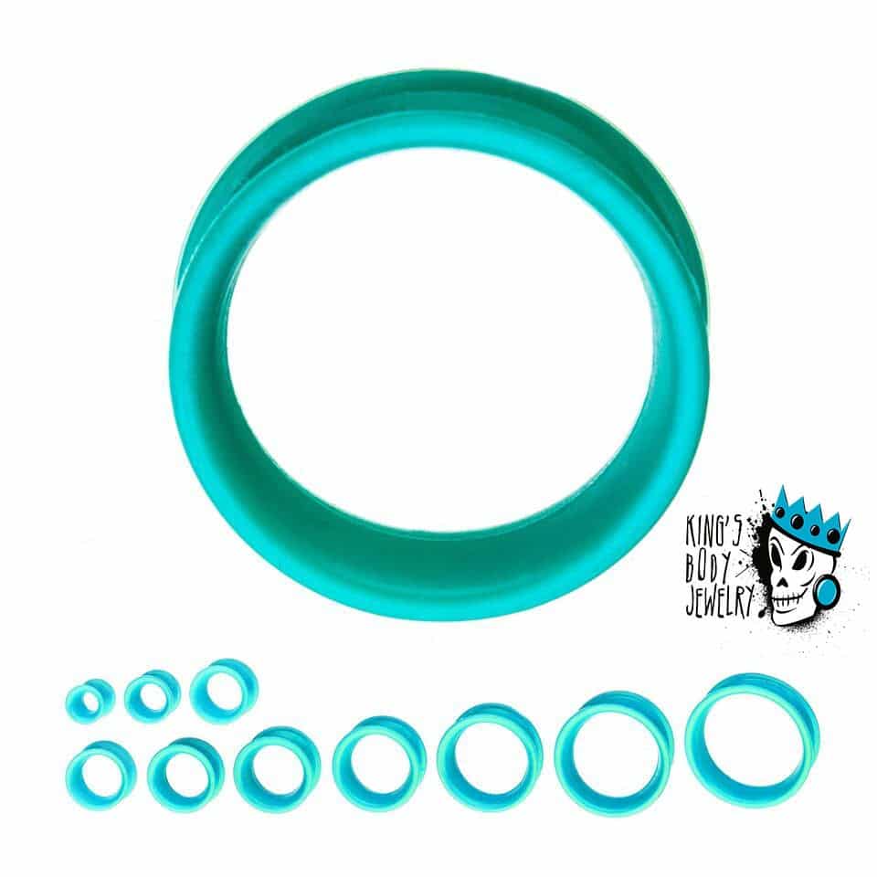 Pearlescent Teal Skin Eyelets (2 gauge - 1 inch)