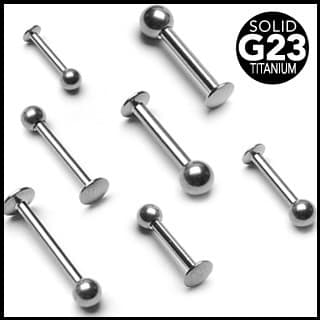 Titanium Internally Threaded Labret Ring (16 gauge - 14 gauge)
