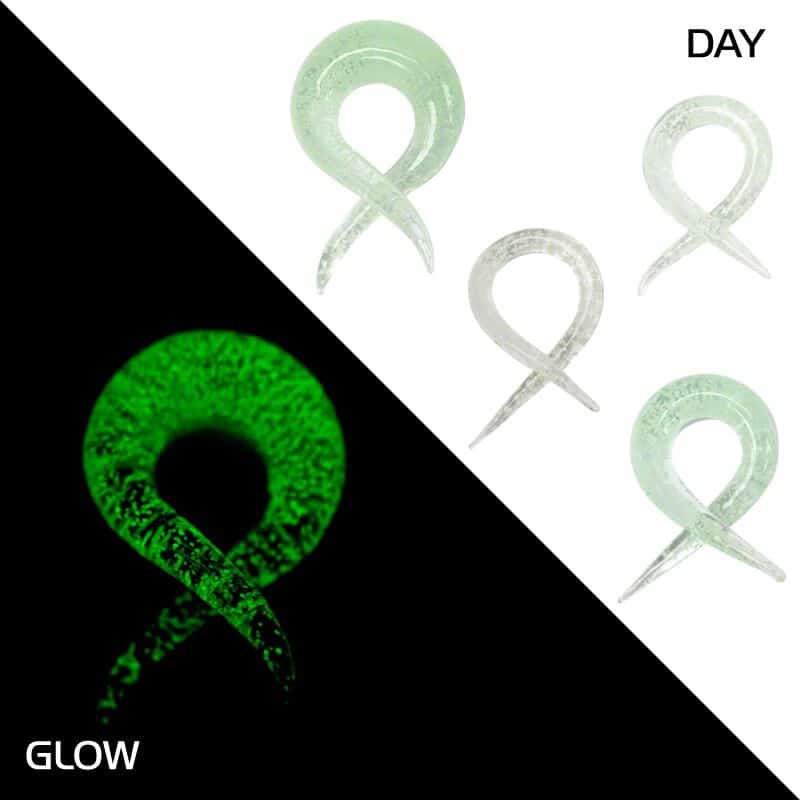 Glow in the Dark Glass Barbs (6 gauge - 1/2 inch)