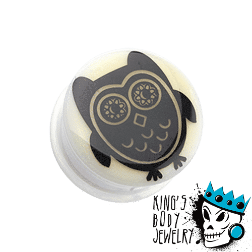 Owl Glow In Dark Plugs (2 gauge - 1 inch)
