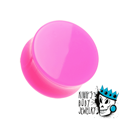 Pink Acrylic Double Flare Plugs (10 gauge - 2 inch)