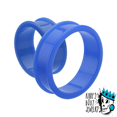 Blue Silicone Tunnels (6 gauge - 2 inch)