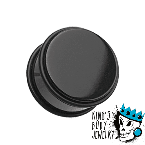 Black Acrylic No Flare Plugs (14 gauge - 2 inch)