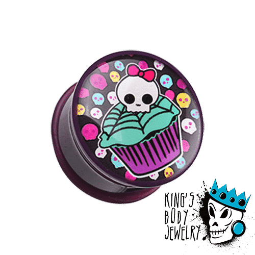 Skull Cupcake Plugs (2 gauge - 1 inch)