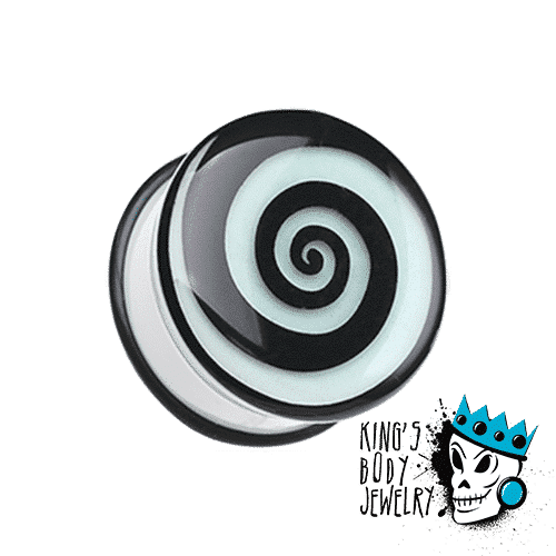 Spiral Glow In Dark Plugs (2 gauge - 1 inch)