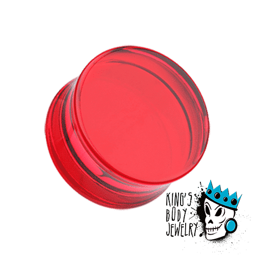 Red Acrylic Double Flare Plugs (10 gauge - 2 inch)