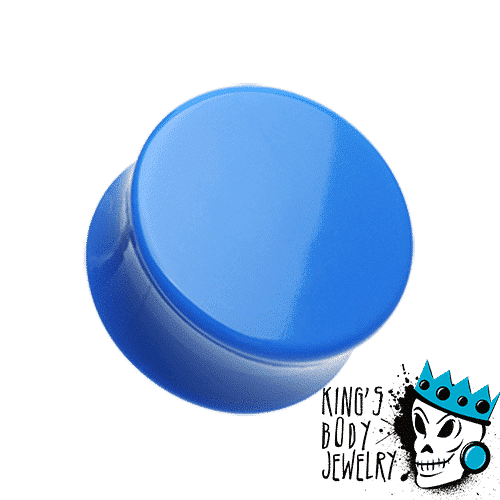 Blue Acrylic Double Flare Plugs (10 gauge - 2 inch)
