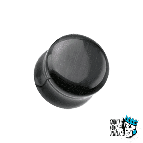 Black Cat Eye Marble Stone Plug (2 gauge - 5/8 inch)