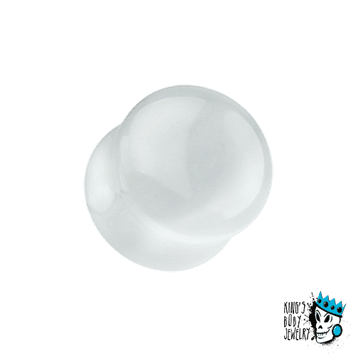 White Cat Eye Marble Stone Plugs (2 gauge - 5/8 inch)