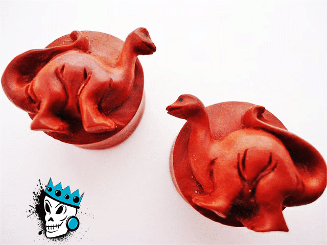 Wood Dinosaur Plugs (00 gauge - 7/8 inch)