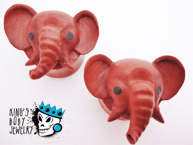 Wooden Elephant Double Flare Plugs (0 gauge - 1 inch)