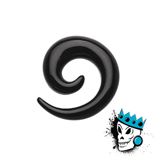 Black Acrylic Simple Spirals (12 gauge - 11/16 inch)