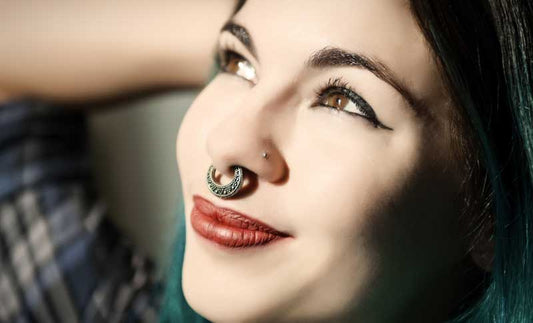 Woman with 2 nose piercings