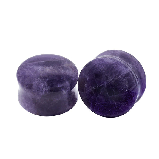 Diablo Organics Amethyst Stone Plugs (8 gauge - 1 inch)