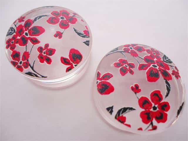 Clear Cherry Blossom Plugs (2 gauge - 1 inch)
