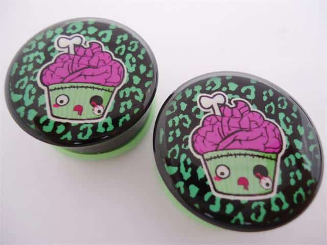 Zombie Cupcake Plugs (2 gauge - 1 inch)