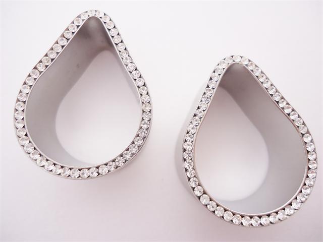 Bling Teardrop Eyelets (0 gauge - 7/8 inch)