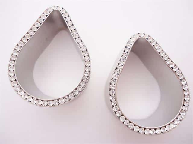 Bling Teardrop Eyelets (0 gauge - 7/8 inch)