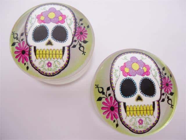 Voodoo Skull Picture Plugs (2 gauge - 1 inch)