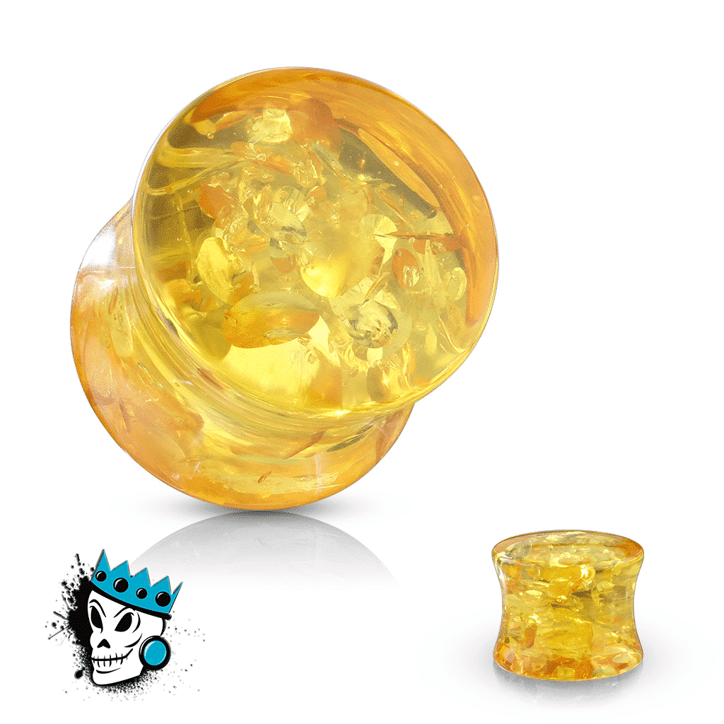 Amber Plugs (8 gauge - 1 inch)