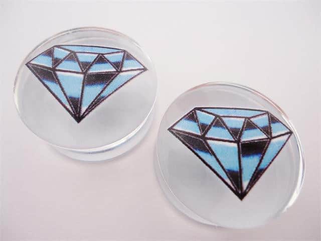 Diamond Plug. View Blue Diamond Plugs (2 gauge - 1 inch) | King's Body Jewelry
