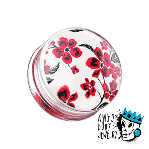 Clear Cherry Blossom Plugs (2 gauge - 1 inch)