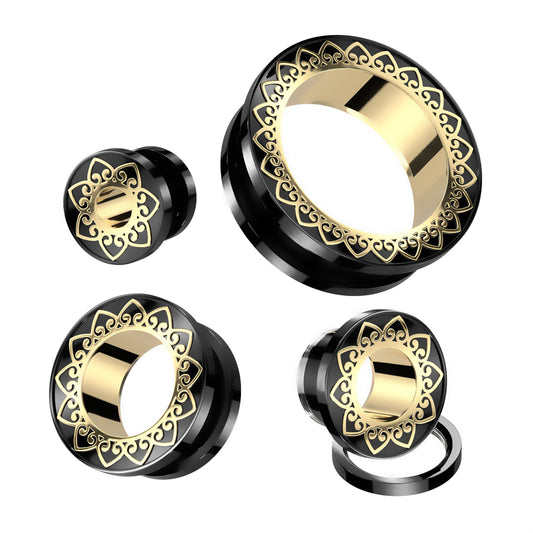 Gold Filigree Rimmed Flesh Tunnels