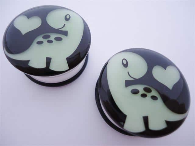 Love Dinosaur Plugs (2 gauge - 1 inch)