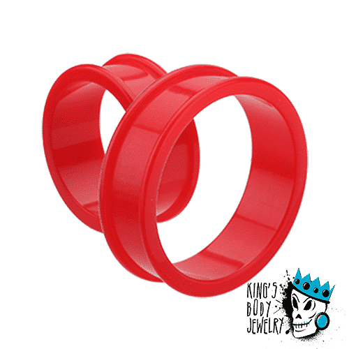 Red Silicone Tunnels (6 gauge - 2 inch)