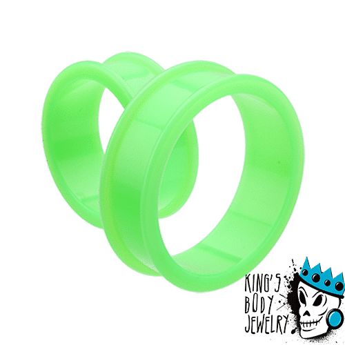 Green Silicone Tunnels  (8 gauge - 2 inch)