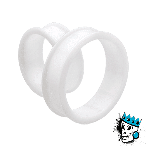 White Silicone Tunnels  (6 gauge - 2 inch)