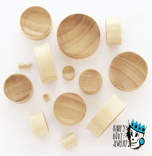 Crocodile Wood Concave Plugs (8 gauge - 9/16 inch)