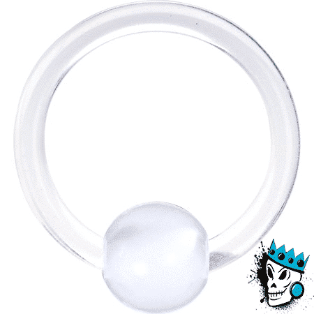 Acrylic Clear Captive Bead Rings (14  - 8 gauge)