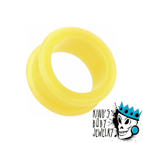 Yellow Silicone Tunnels  (6 gauge - 1 inch)