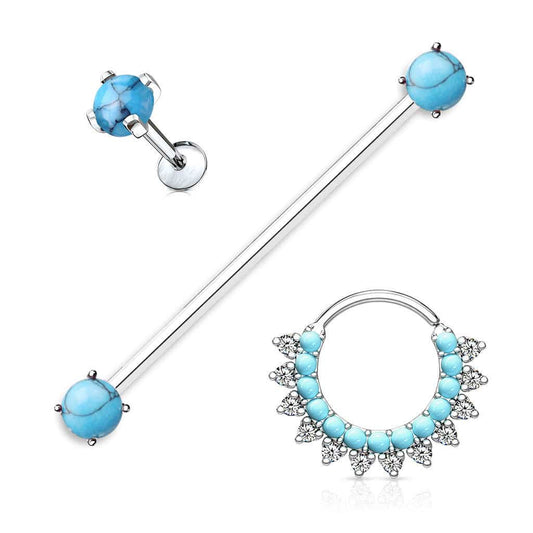 3 Piece Turquoise Jewelry Set (14 & 16 gauge)